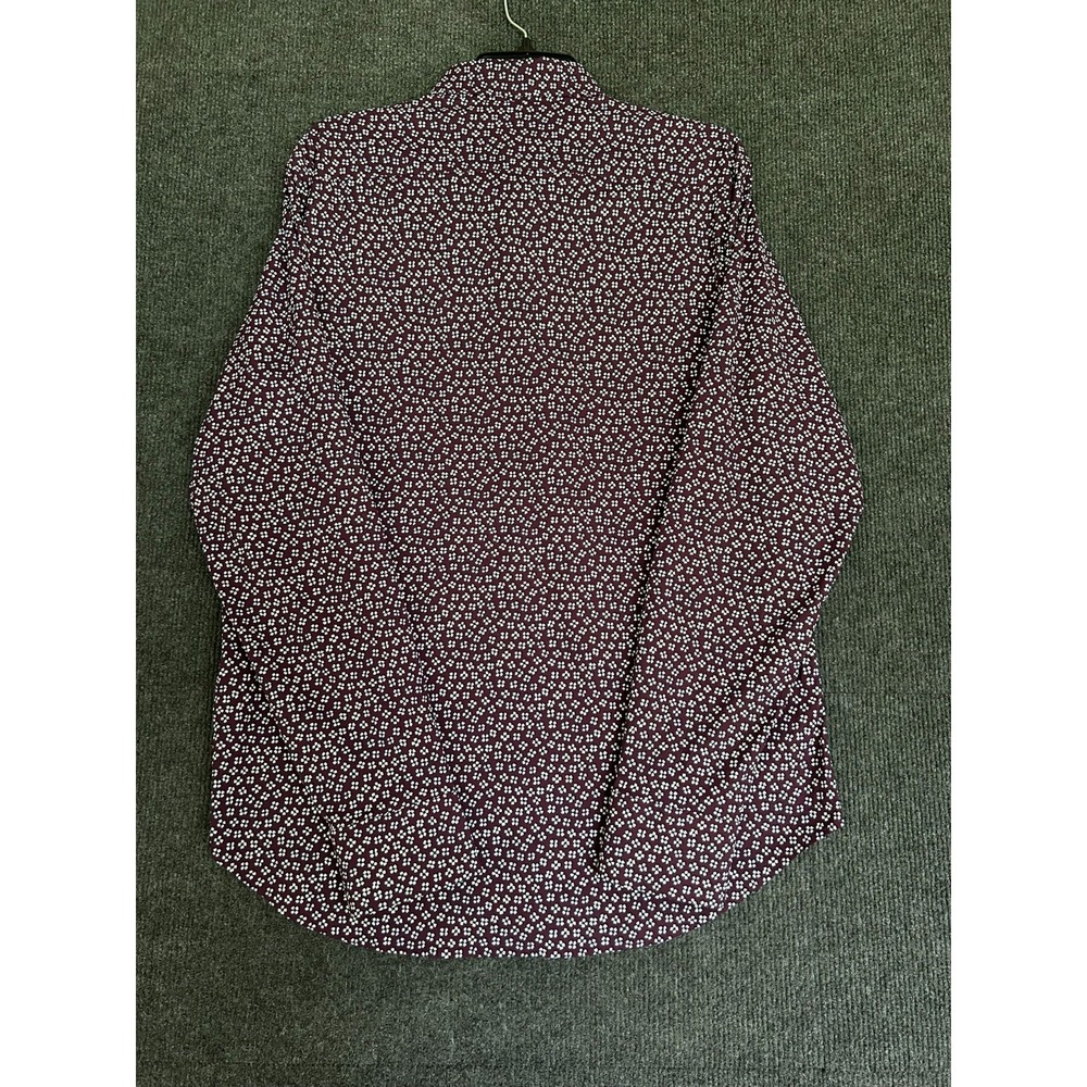 Bonobos Mens L Slim Fit Shirt LS Button Down Stretch Burgundy White Flowers - Picture 4 of 14